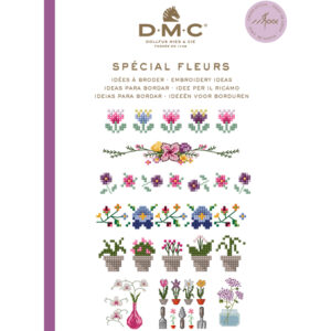 Mini livre point de croix fleurs