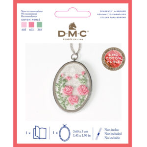 Pendentif à broder ovale