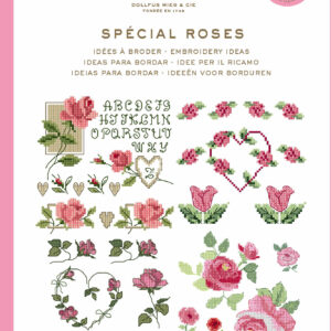 Mini livre point de croix Roses